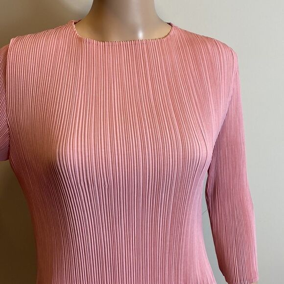 Veeca pink Cocktail Party gauze 3/4 sleeve dress size M - Picture 2 of 10